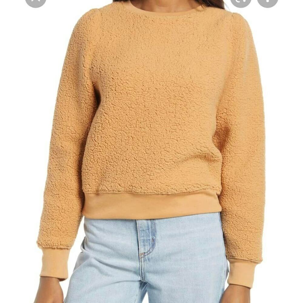 TREASURE & BOND Brushed Fleece Sweatshirt in Tan Doe‎ S NEW